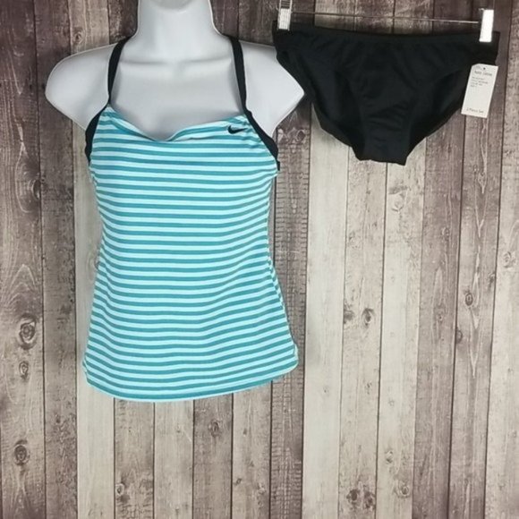 Nike Other - Nike Laser Stripe Racerback 2 pc Tankini Swimsuit